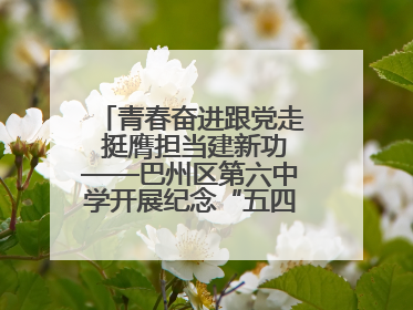 青春奋进跟党走 挺膺担当建新功——巴州区第六中学开展纪念“五四”运动106周年主题团日活动暨新团员入团仪式