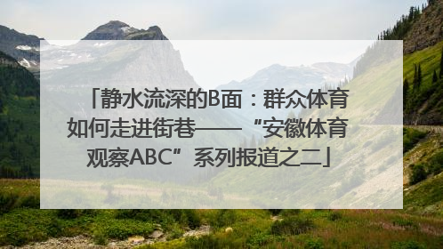 静水流深的B面：群众体育如何走进街巷——“安徽体育观察ABC”系列报道之二