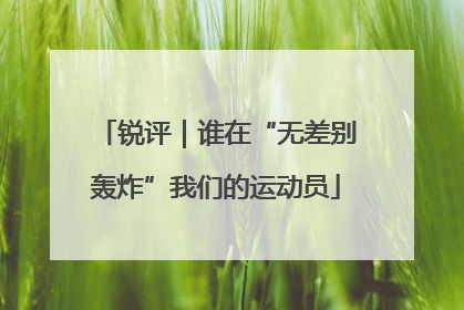 锐评｜谁在“无差别轰炸”我们的运动员