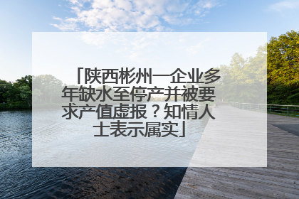 陕西彬州一企业多年缺水至停产并被要求产值虚报？知情人士表示属实