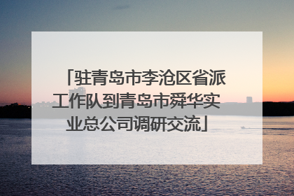 驻青岛市李沧区省派工作队到青岛市舜华实业总公司调研交流