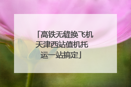 高铁无缝换飞机 天津西站值机托运一站搞定