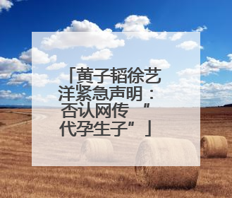 黄子韬徐艺洋紧急声明：否认网传 “代孕生子”