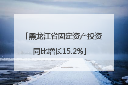 黑龙江省固定资产投资同比增长15.2%