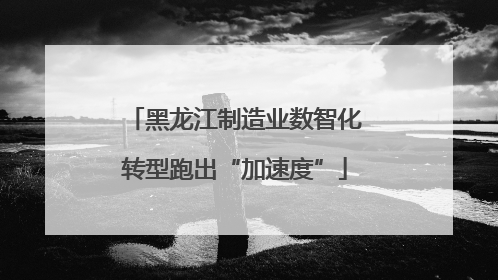 黑龙江制造业数智化转型跑出“加速度”