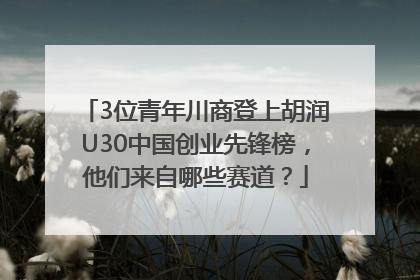 3位青年川商登上胡润U30中国创业先锋榜，他们来自哪些赛道？
