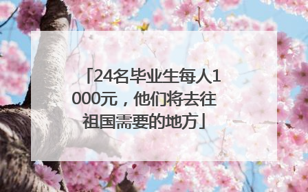 24名毕业生每人1000元，他们将去往祖国需要的地方