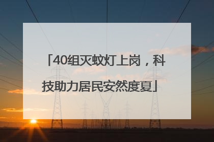 40组灭蚊灯上岗，科技助力居民安然度夏