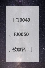 FJ0049、FJ0050，被点名！